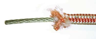 Close up of construction of cable